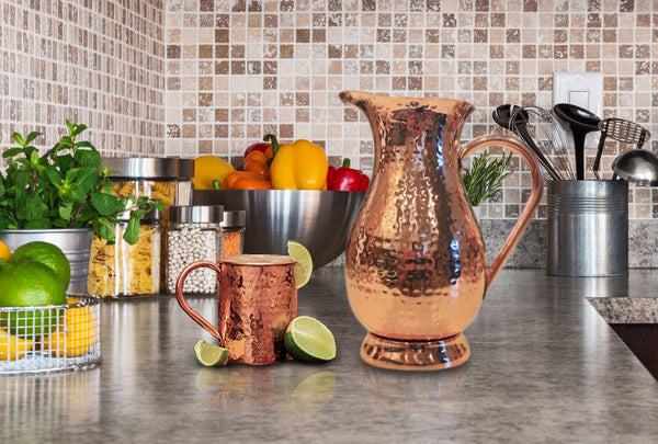 100% Pure Copper Pitcher - 70oz (half gallon) - Copper Water Jug - Ayurveda Health Benefits