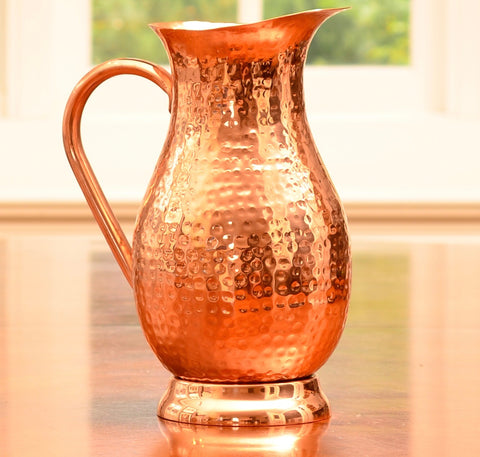 100% Pure Copper Pitcher - 70oz (half gallon) - Copper Water Jug - Ayurveda Health Benefits